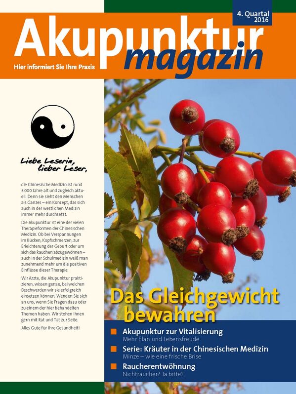 Akupunkturmagazin - Ausgabe 4/2016 - Dres. Anja & Gerrit Kuprat - Rain am Lech