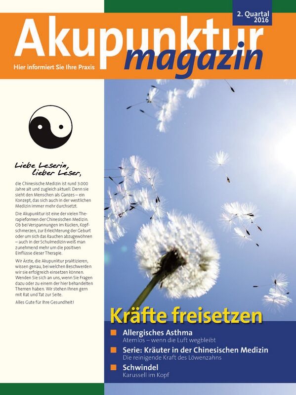 Akupunkturmagazin - Ausgabe 2/2016 - Dres. Anja & Gerrit Kuprat - Rain am Lech